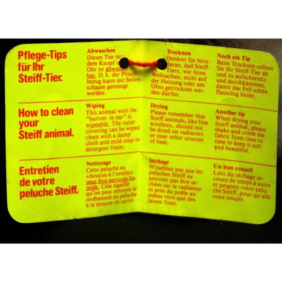 VTG NWT Steiff Leo Tan Brown Lion Plush Austria 5" Wipeable 1460/13 - Picture 10 of 16